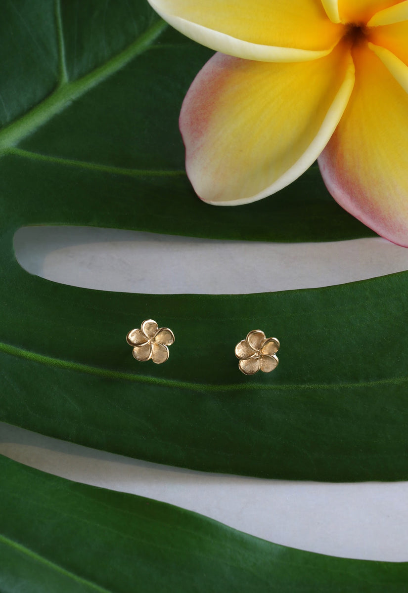 Sterling silver tiny flower plumeria stud popular earring/flower stud/ plumeria studs/ flower earrings/plumeria earring