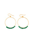 Sarah Green Onyx Medium Hoop Earrings